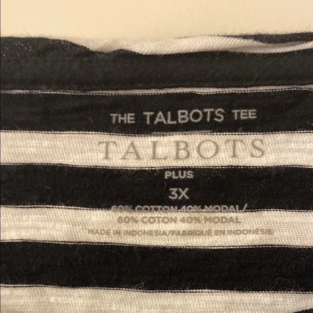 Talbots Black and White sparkle Short Sleeve Tee - Picture 2 of 5